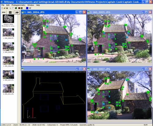 Building a model of historic Cook's Cottage using iWitness.
